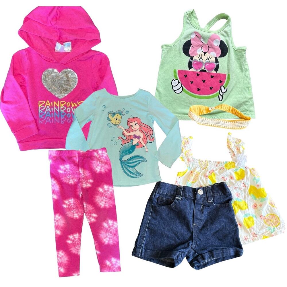 Summer/spring clothing lot Girls 24 Months bundle matching set graphic tees
